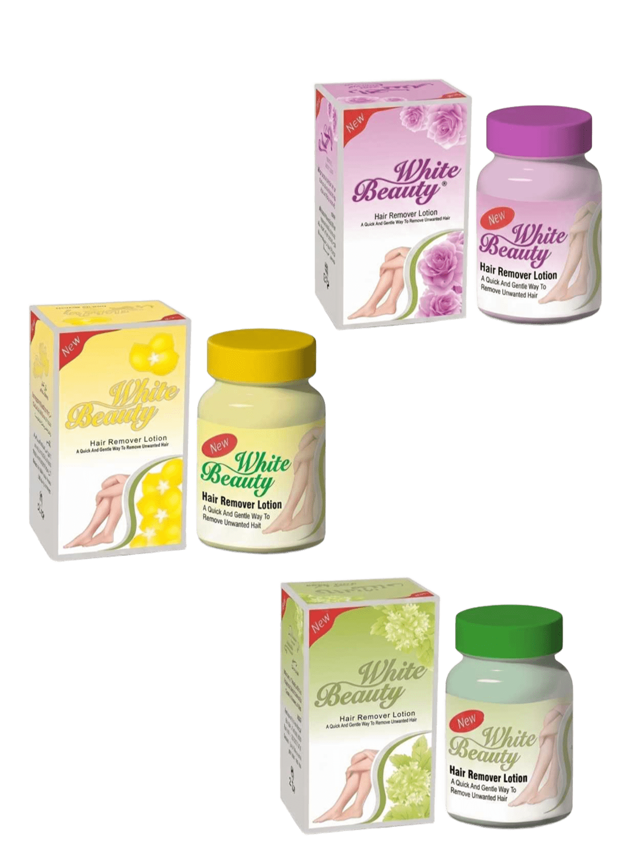 White Beauty Hair Removal Lotion Variants